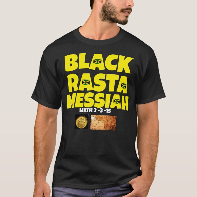 Camiseta Negra RASTA MESSIAH Escura Básica (Frente)
