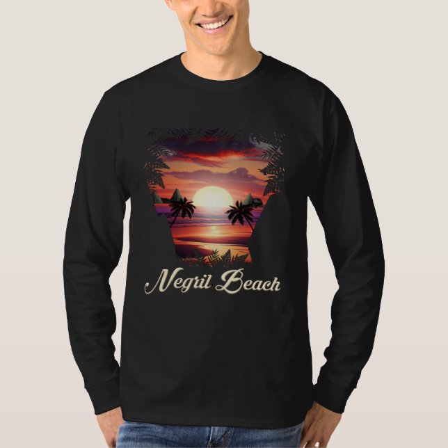 Camiseta Negril Beach Vibrant Sunset  Negril Jamaica (Frente)