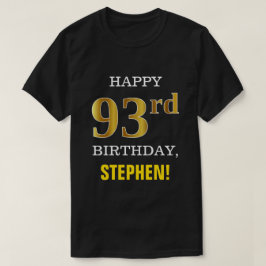 Camiseta Negrito, Preto, Falso Dourado 93º Aniversário com 
