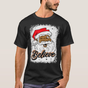 Camiseta Negro Acredita Papai Noel Papais noeis Afro-Americ