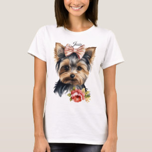 CAMISETA NEGRO ADORÁVEL E TAN YORKSHIRE TERRIER DOG