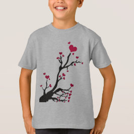 Camiseta negro da árvore cardíaca