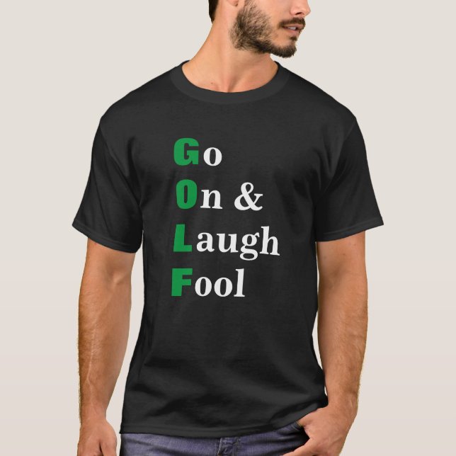 Camiseta Negro de Golfe Engraçado (Frente)