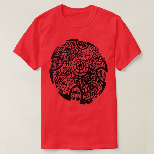 Camiseta Negro do Aegishjalmur (Frente do Design)