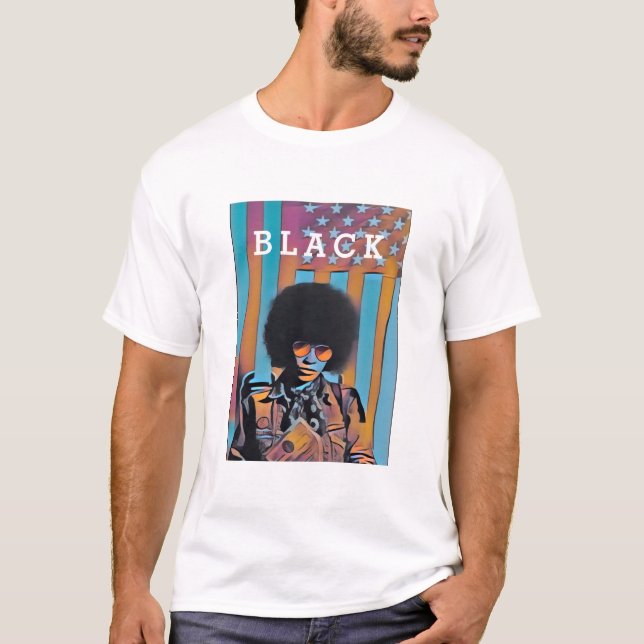 CAMISETA "NEGRO" NA AMÉRICA - HISTÓRIA NEGRA DE ANGELA DAVI (Frente)