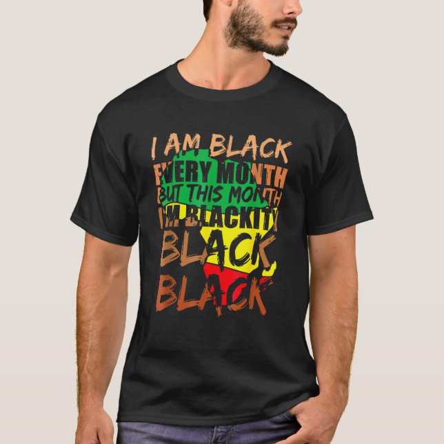 Camiseta Negro Negro Negro a cada mês História Negra BHM Af (Frente)