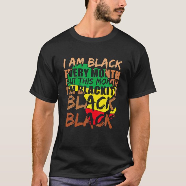Camiseta Negro Negro Negro a cada mês História Preta BHM (Frente)