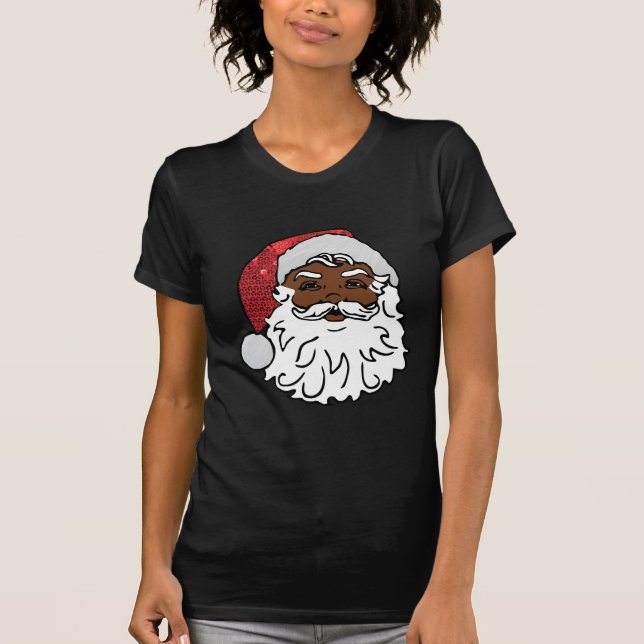 Camiseta negro santa claus (Frente)