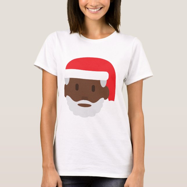Camiseta negro santa claus emoji (Frente)