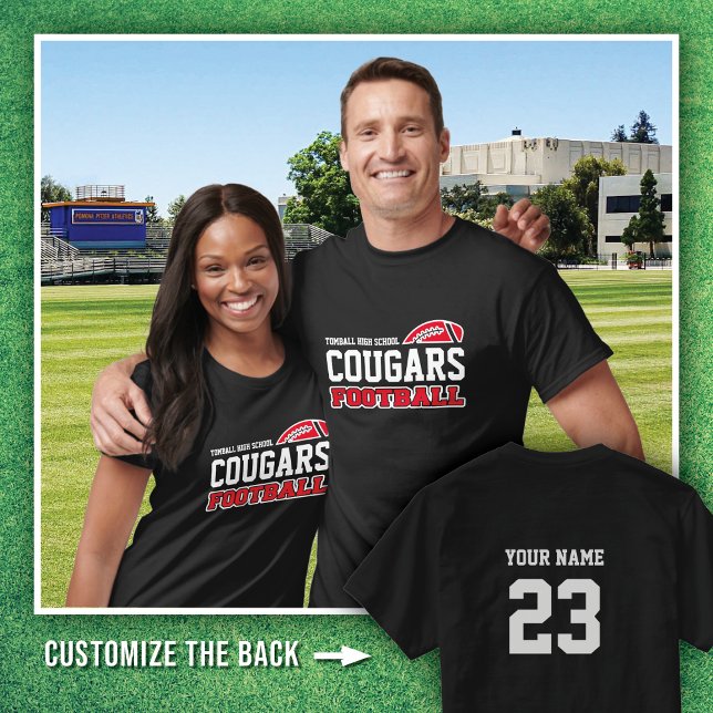 Camiseta NEGRO Tomball High Cougars # (Criador carregado)
