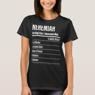 Camiseta Nehemiah Fatos Nutricionais Servindo Calorias de T