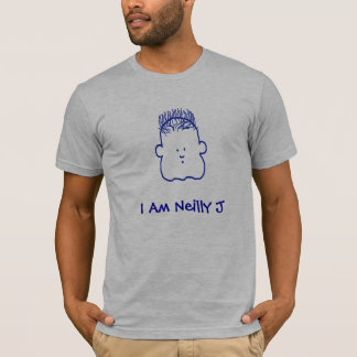 Camiseta neilly j - azul no cinza, homens, eu sou Neilly J