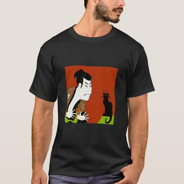 Camiseta Neko, Black Cat e Samurai (Frente)