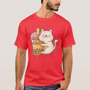 Camiseta Neko Cat Boba Tea - Bble Tea Anime Kawaii - Neko