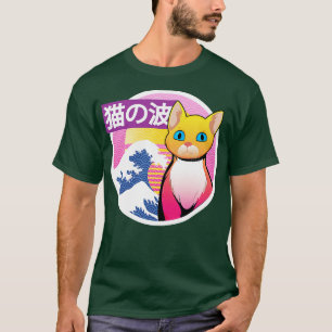 Camiseta Neko estético do Excelente Gato Japonês Onda 90