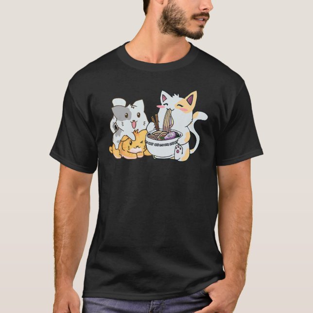 Camiseta Neko Ramen  Macarrão de Gato (Frente)
