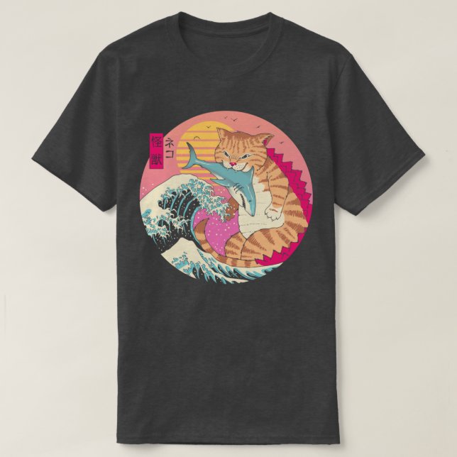 Camiseta Neko Wave Kaiju (Frente do Design)
