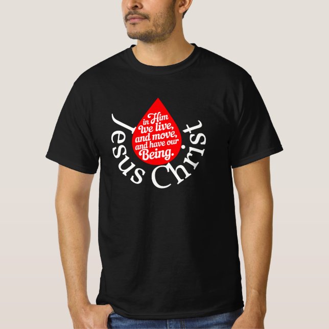Camiseta Nele vivemos e nos movemos e temos nosso ser (Frente)