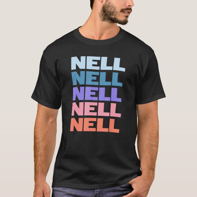 Camiseta Nell de Texto Repetido Moderno (Frente)