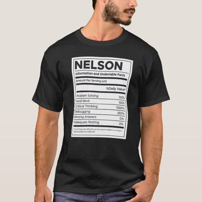 Camiseta Nelson Nutrition Information Problem Solving Duro (Frente)