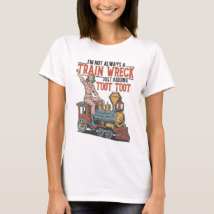 Camiseta Nem Sempre Um Desastre De Trem Bip Bip Engraçado