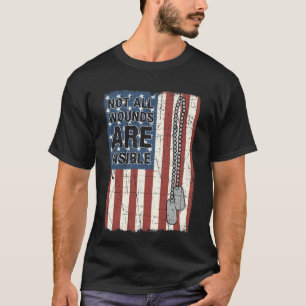 Camiseta Nem Todas As Feridas São Visíveis Para Ptsd Citar 