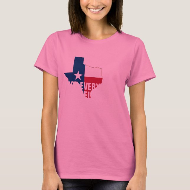 Camiseta nem tudo é plano no humor do tórax texas (Frente)