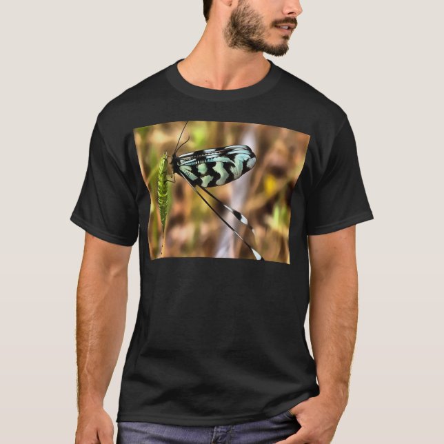 Camiseta Nemoptera bipennis Arte Insetada Com Mão (Frente)