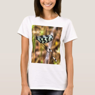 Camiseta Nemoptera bipennis Arte Insetada Com Mão