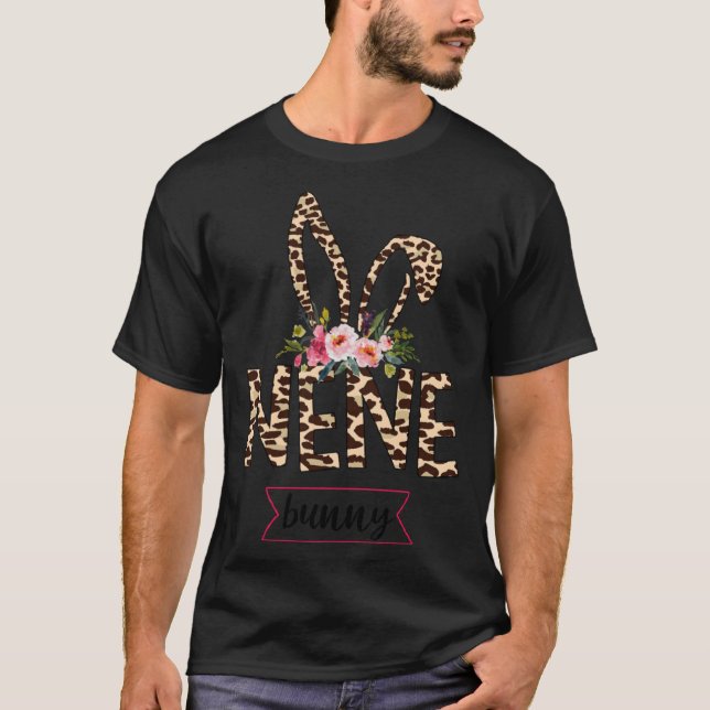 Camiseta Nene Bunny Leopard Flower Cute Easter (Frente)