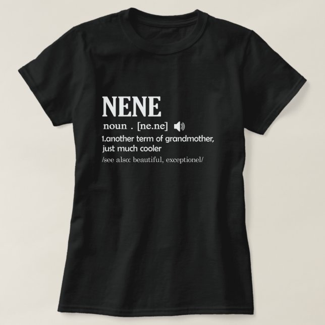 Camiseta Nene Definition Engraçado Avó Dia da Mãe Presente (Frente do Design)