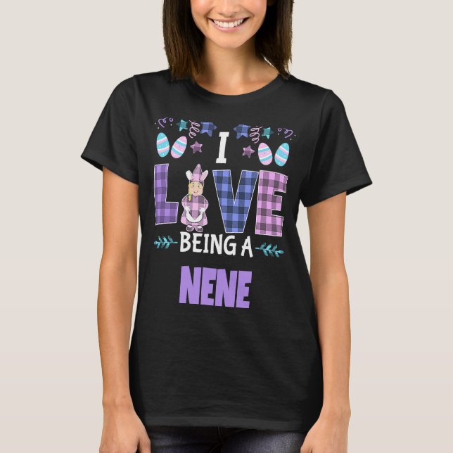 Camiseta Nene I Love Being a Grandmother Pink Plaid Easter  (Frente)