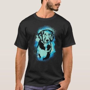 Camiseta Neném Ouro Retriever Paint Blue Design