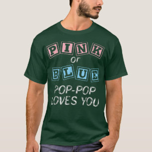 Camiseta Neném Sexo Revelar Blocos Azuis Rosa Pop Pop
