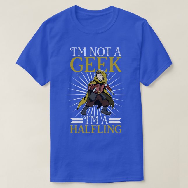 Camiseta Nenhum caractere Roleplay do geek D20 Halfling (Frente do Design)