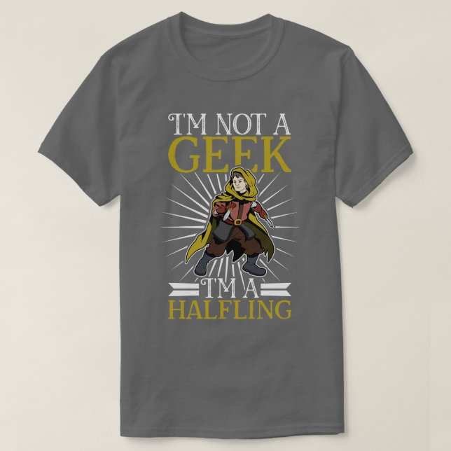 Camiseta Nenhum caractere Roleplay do geek D20 Halfling (Frente do Design)