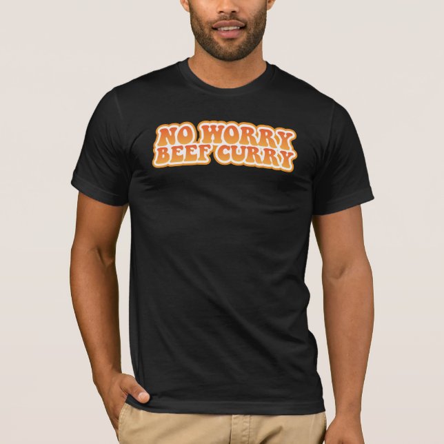 Camiseta Nenhum caril da carne da preocupação (Frente)