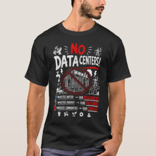 Camiseta Nenhum Centro de Dados Protesto Ambiental Água Ene