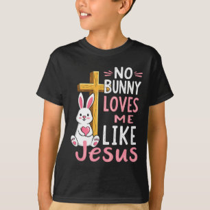 Camiseta Nenhum Coelhinho Me Ama Como Jesus Páscoa Cristão