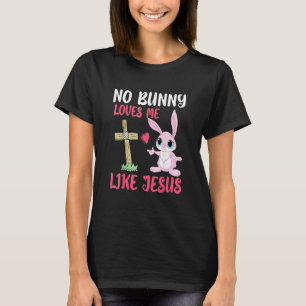 Camiseta Nenhum Coelhinho Me Ama Como Jesus Páscoa Cristão