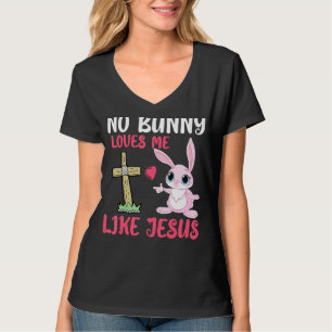 Camiseta Nenhum Coelhinho Me Ama Como Jesus Páscoa Cristão