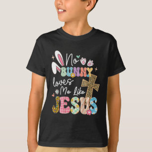 Camiseta Nenhum coelho me ama como Jesus Páscoa Cristão Rel