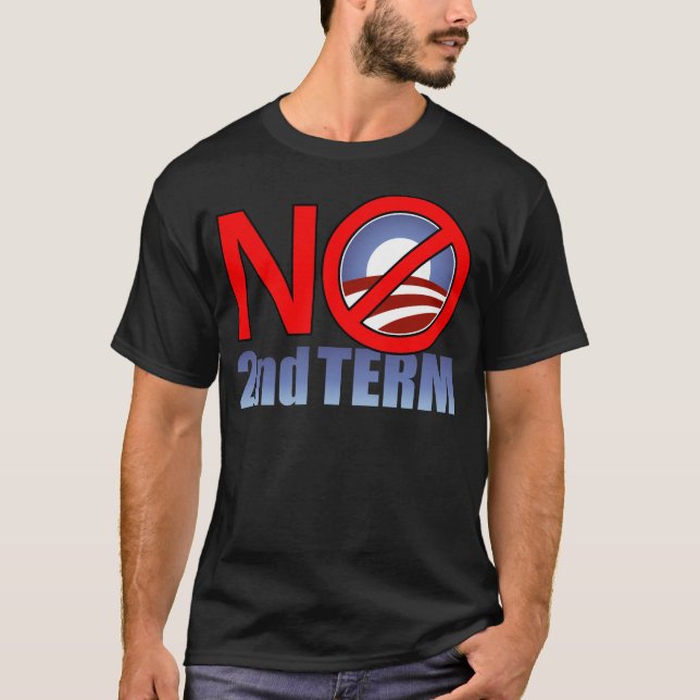 Camiseta NENHUM de Obama termo em segundo (Frente)