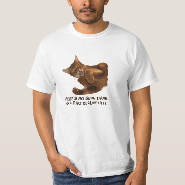 Camiseta Nenhum Declaw o t-shirt do gatinho (Frente)