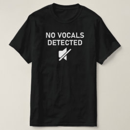 Camiseta Nenhum Design de áudio mínimo detectado por vocais