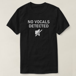 Camiseta Nenhum Design de áudio mínimo detectado por vocais