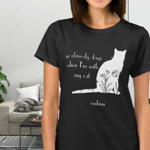 Camiseta Nenhum Dia Mau com Meu Gato Floral Branco