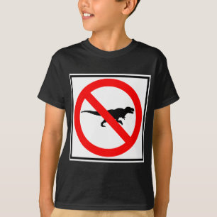 Camiseta Nenhum dinossauro do sinal da estrada de T-Rexes
