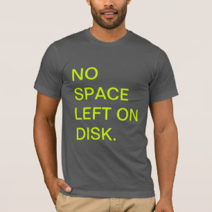 Camiseta Nenhum espaço deixado no t-shirt do disco