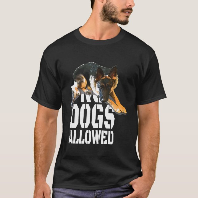 Camiseta Nenhum German shepherd de Sinal Permitido para Cãe (Frente)